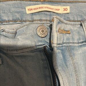 Levi's Light Blue High Rise Straight Crop Jeans